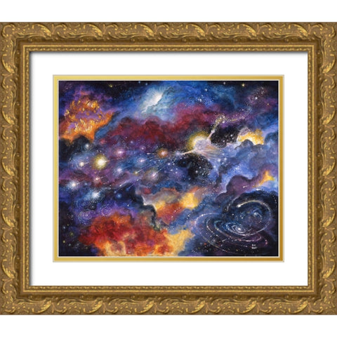 Creation Of Universe Gold Ornate Wood Framed Art Print with Double Matting by Bell, Bill
