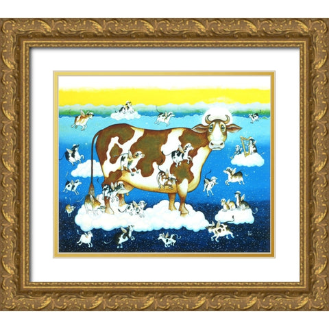 Holy Cow Gold Ornate Wood Framed Art Print with Double Matting by Bell, Bill