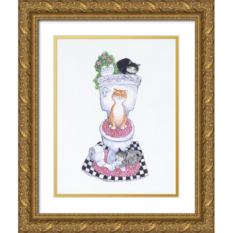 John Cats Gold Ornate Wood Framed Art Print with Double Matting by Bell, Bill