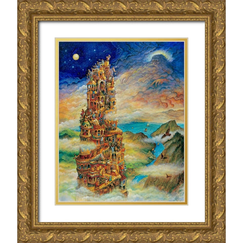 Tower Of Babel 2 Gold Ornate Wood Framed Art Print with Double Matting by Bell, Bill