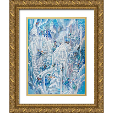 Ice Fairies Gold Ornate Wood Framed Art Print with Double Matting by Bell, Bill