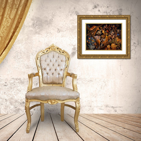 Stormy Night Gold Ornate Wood Framed Art Print with Double Matting by Bell, Bill