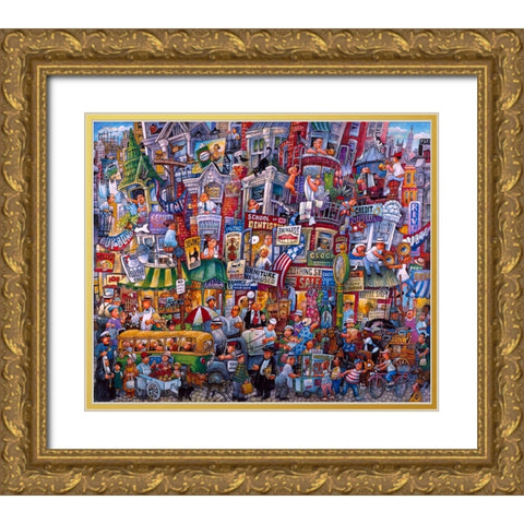 Where I Show Up... Gold Ornate Wood Framed Art Print with Double Matting by Bell, Bill