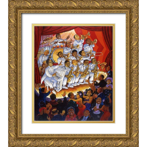 Stompin At The Savoy Gold Ornate Wood Framed Art Print with Double Matting by Bell, Bill