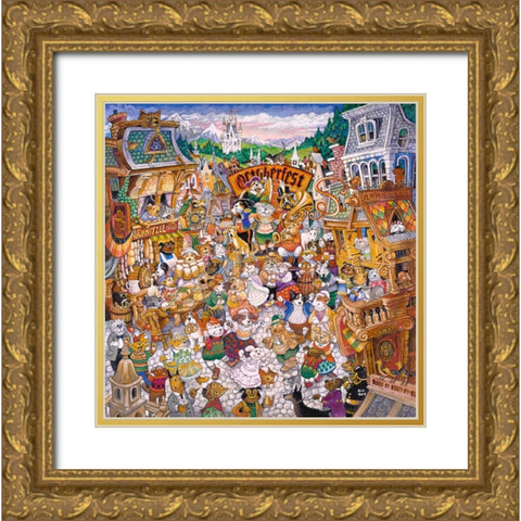 October Fest Gold Ornate Wood Framed Art Print with Double Matting by Bell, Bill