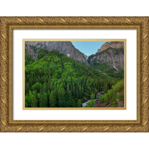 A Mountain Of Green Gold Ornate Wood Framed Art Print with Double Matting by Sherrell, Bill