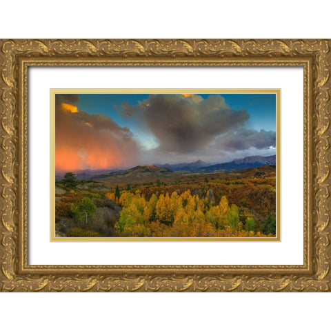 A Storm Of Light Gold Ornate Wood Framed Art Print with Double Matting by Sherrell, Bill