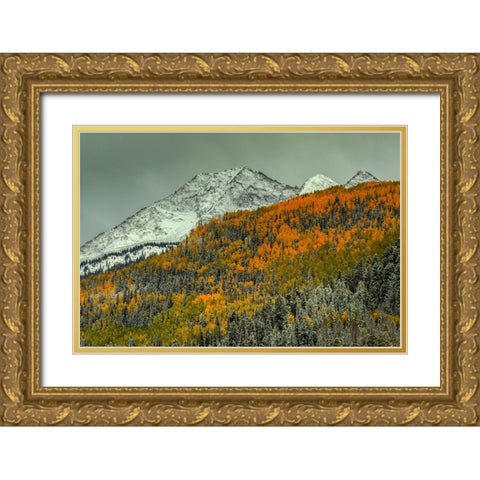 Autumn Mountain Gold Ornate Wood Framed Art Print with Double Matting by Sherrell, Bill