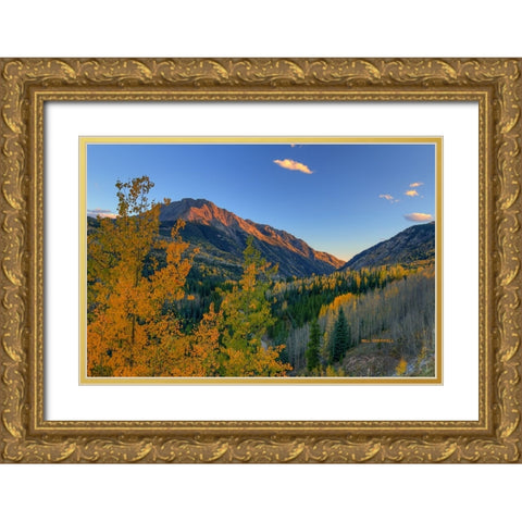 Autumn Sunset-Rocky Mountain Style Gold Ornate Wood Framed Art Print with Double Matting by Sherrell, Bill