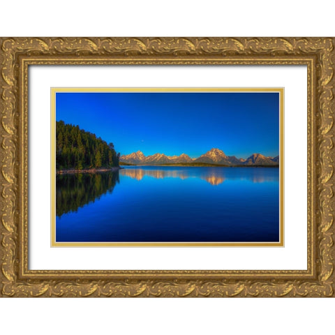 Lake Jackson Gold Ornate Wood Framed Art Print with Double Matting by Sherrell, Bill