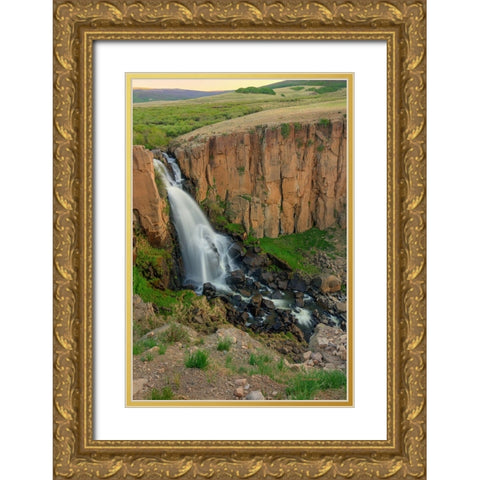 North Clear Creek Falls Gold Ornate Wood Framed Art Print with Double Matting by Sherrell, Bill