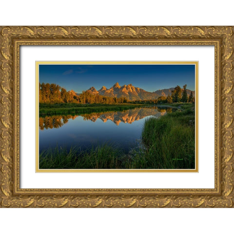 On Golden Pond Gold Ornate Wood Framed Art Print with Double Matting by Sherrell, Bill