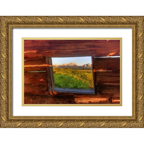 Picture Window Gold Ornate Wood Framed Art Print with Double Matting by Sherrell, Bill
