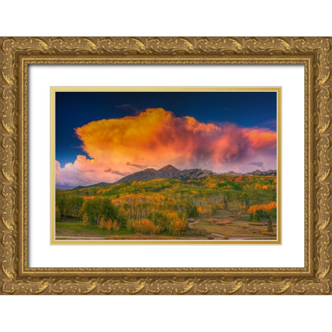 Stormy Rapture Gold Ornate Wood Framed Art Print with Double Matting by Sherrell, Bill