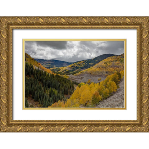 Autumn Roads Gold Ornate Wood Framed Art Print with Double Matting by Sherrell, Bill