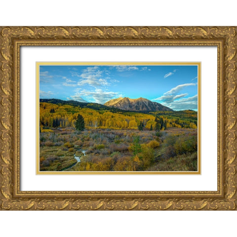 Autumn Sunrise Over East Beckwith Mountain 2 Gold Ornate Wood Framed Art Print with Double Matting by Sherrell, Bill