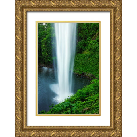 Beauty Behind A Waterfall Gold Ornate Wood Framed Art Print with Double Matting by Sherrell, Bill