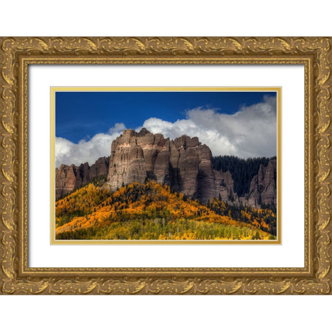 Cimmaron Ridge Gold Ornate Wood Framed Art Print with Double Matting by Sherrell, Bill