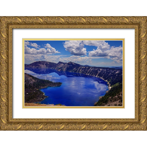 Crater Lake 2 Gold Ornate Wood Framed Art Print with Double Matting by Sherrell, Bill