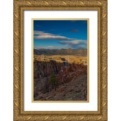 Sunrise Over Royal Gorge Bridge 4 Gold Ornate Wood Framed Art Print with Double Matting by Sherrell, Bill