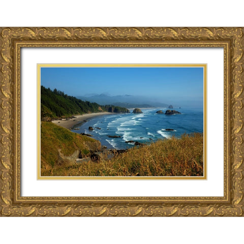 The Oregon Coast Gold Ornate Wood Framed Art Print with Double Matting by Sherrell, Bill