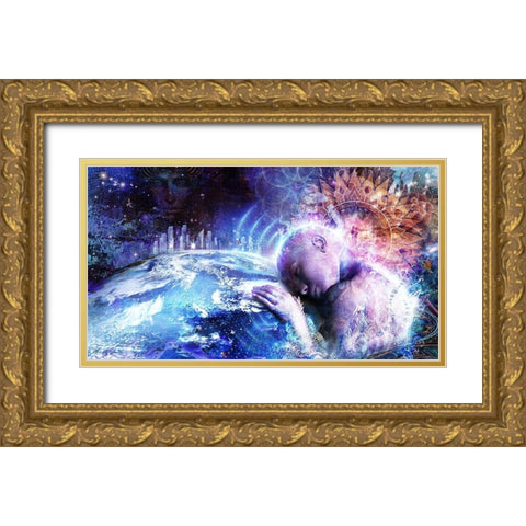 A Prayer For The Earth Gold Ornate Wood Framed Art Print with Double Matting by Gray, Cameron
