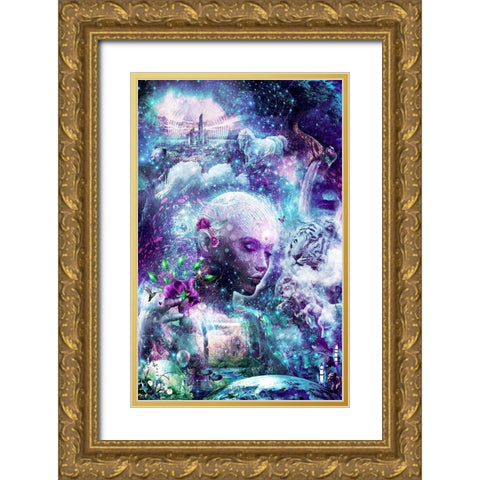 Discovering The Cosmic Consciousness Gold Ornate Wood Framed Art Print with Double Matting by Gray, Cameron