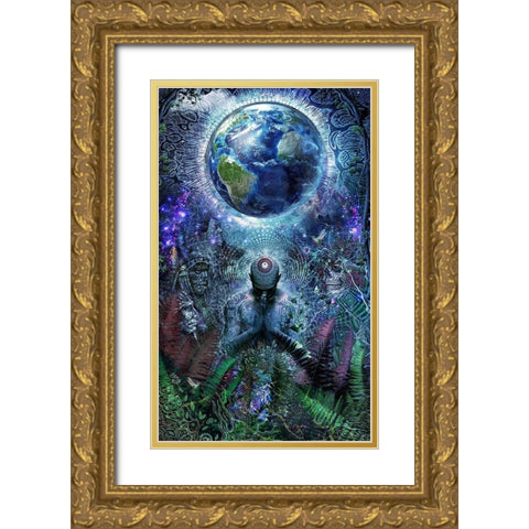 Gratitude For The Earth And Sky Gold Ornate Wood Framed Art Print with Double Matting by Gray, Cameron