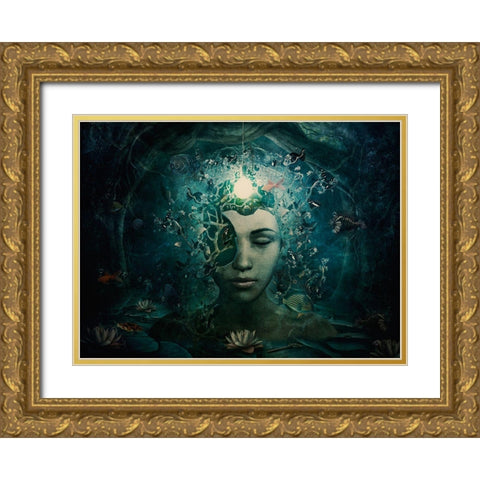 Beautiful And Broken Gold Ornate Wood Framed Art Print with Double Matting by Gray, Cameron