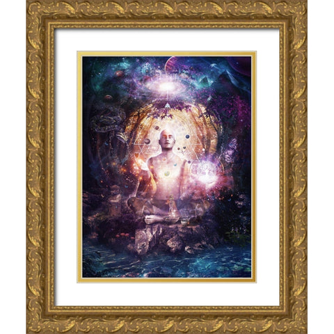 Connected To Source Gold Ornate Wood Framed Art Print with Double Matting by Gray, Cameron