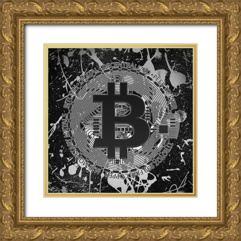 Bitcoin 2 Gold Ornate Wood Framed Art Print with Double Matting by Gray, Cameron