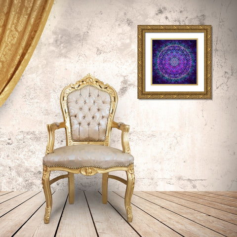 Flower Of Life Gold Ornate Wood Framed Art Print with Double Matting by Gray, Cameron
