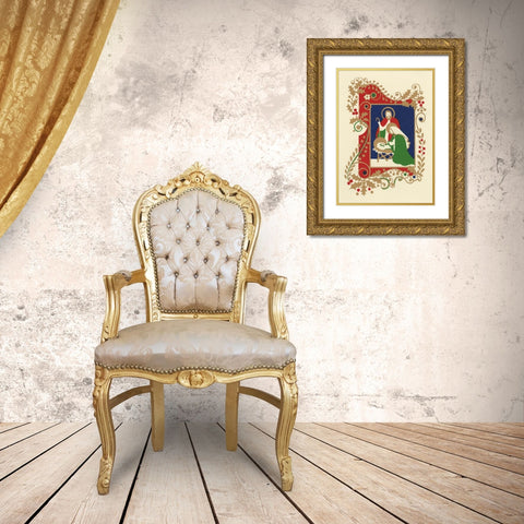 C-0090 Gold Ornate Wood Framed Art Print with Double Matting by Crockett Collection