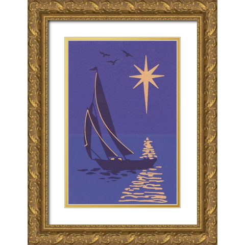 C-8010 Gold Ornate Wood Framed Art Print with Double Matting by Crockett Collection