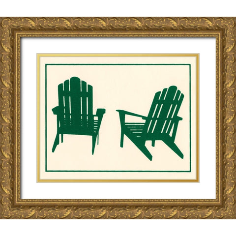 Ca130 Gold Ornate Wood Framed Art Print with Double Matting by Crockett Collection