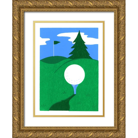 N263 Gold Ornate Wood Framed Art Print with Double Matting by Crockett Collection