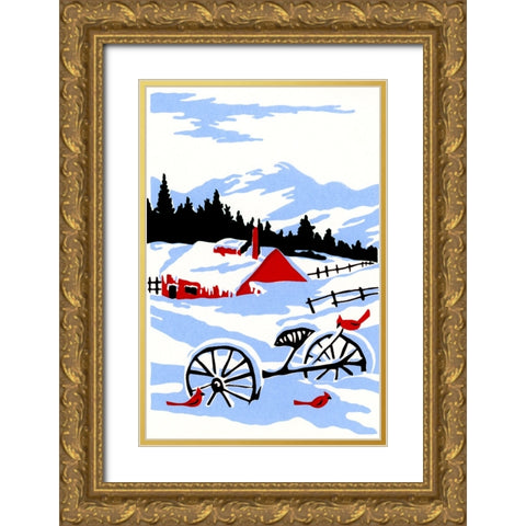 N240 Gold Ornate Wood Framed Art Print with Double Matting by Crockett Collection