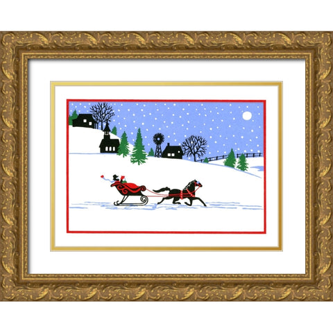 N239 Gold Ornate Wood Framed Art Print with Double Matting by Crockett Collection