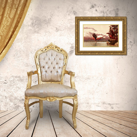 Autumn Dragons Gold Ornate Wood Framed Art Print with Double Matting by Eskridge, Daniel