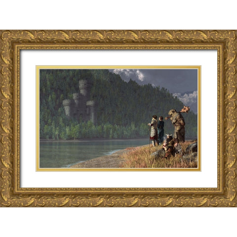 Fantasy Quest Gold Ornate Wood Framed Art Print with Double Matting by Eskridge, Daniel