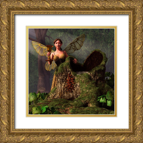 The Wood Sprite Gold Ornate Wood Framed Art Print with Double Matting by Eskridge, Daniel