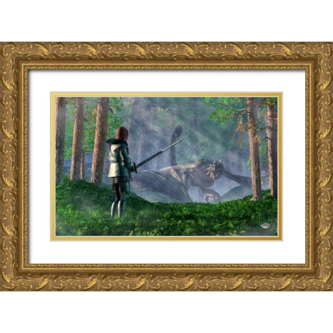 The Wyvern Gold Ornate Wood Framed Art Print with Double Matting by Eskridge, Daniel