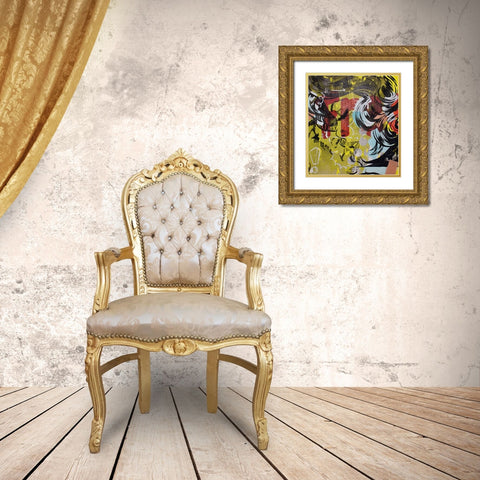 Fret 1 Gold Ornate Wood Framed Art Print with Double Matting by Monteavaro, Dan