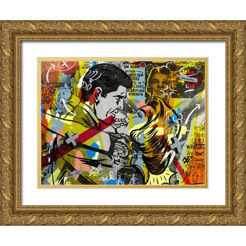 Yes You Gold Ornate Wood Framed Art Print with Double Matting by Monteavaro, Dan