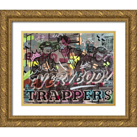 Everybody Trappers Gold Ornate Wood Framed Art Print with Double Matting by Monteavaro, Dan