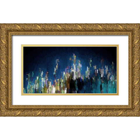 City Underwater Gold Ornate Wood Framed Art Print with Double Matting by Manlove, David