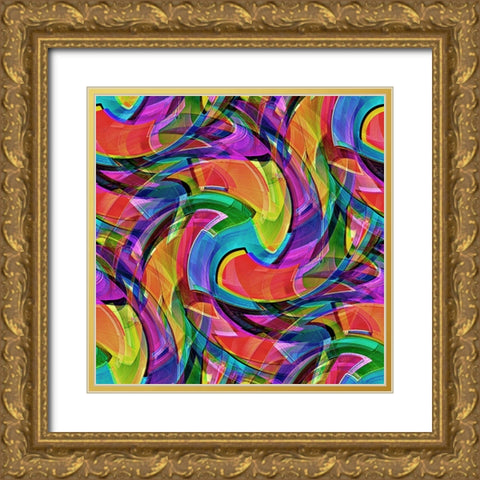 Graffiti Crazy Gold Ornate Wood Framed Art Print with Double Matting by Manlove, David