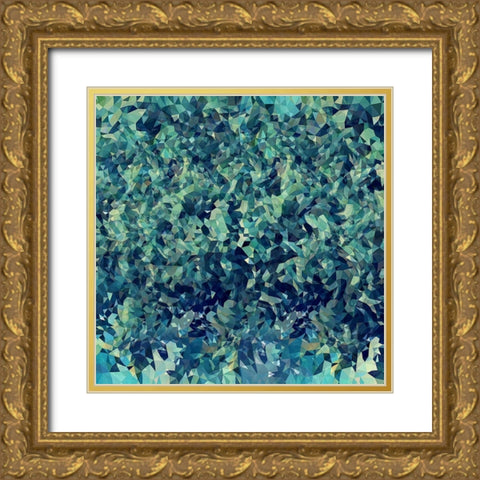 Green Leaves Gold Ornate Wood Framed Art Print with Double Matting by Manlove, David