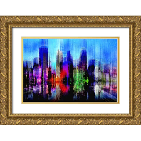 Minneapolis Gold Ornate Wood Framed Art Print with Double Matting by Manlove, David