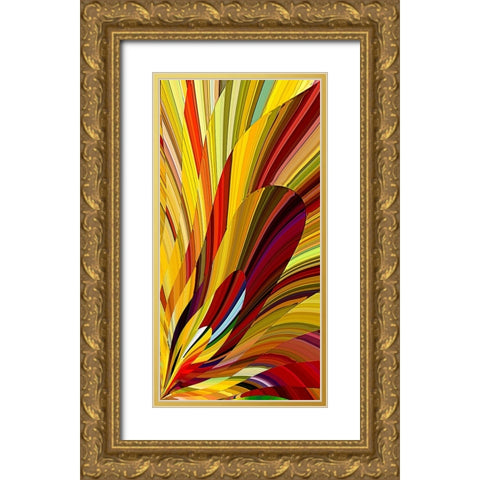 Candle Flame Gold Ornate Wood Framed Art Print with Double Matting by Manlove, David